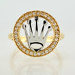 Anillo Corona Circular 2.3gr / T6 1/4 / Dos Oros Amarillo Blanco 18K