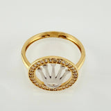 Anillo Corona Circular 2.3gr / T6 1/4 / Dos Oros Amarillo Blanco 18K