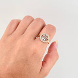 Anillo Corona Circular 2.3gr / T6 1/4 / Dos Oros Amarillo Blanco 18K