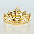 Anillo Tiara Quinces Corazón 2.05gr / T7 / Oro Amarillo 18K
