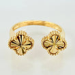 Anillo Doble Trebol Dorado 2.9gr / T7 / Oro Amarillo Nac.Esp. 18K