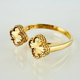 Anillo Doble Trebol Dorado 2.9gr / T7 / Oro Amarillo Nac.Esp. 18K