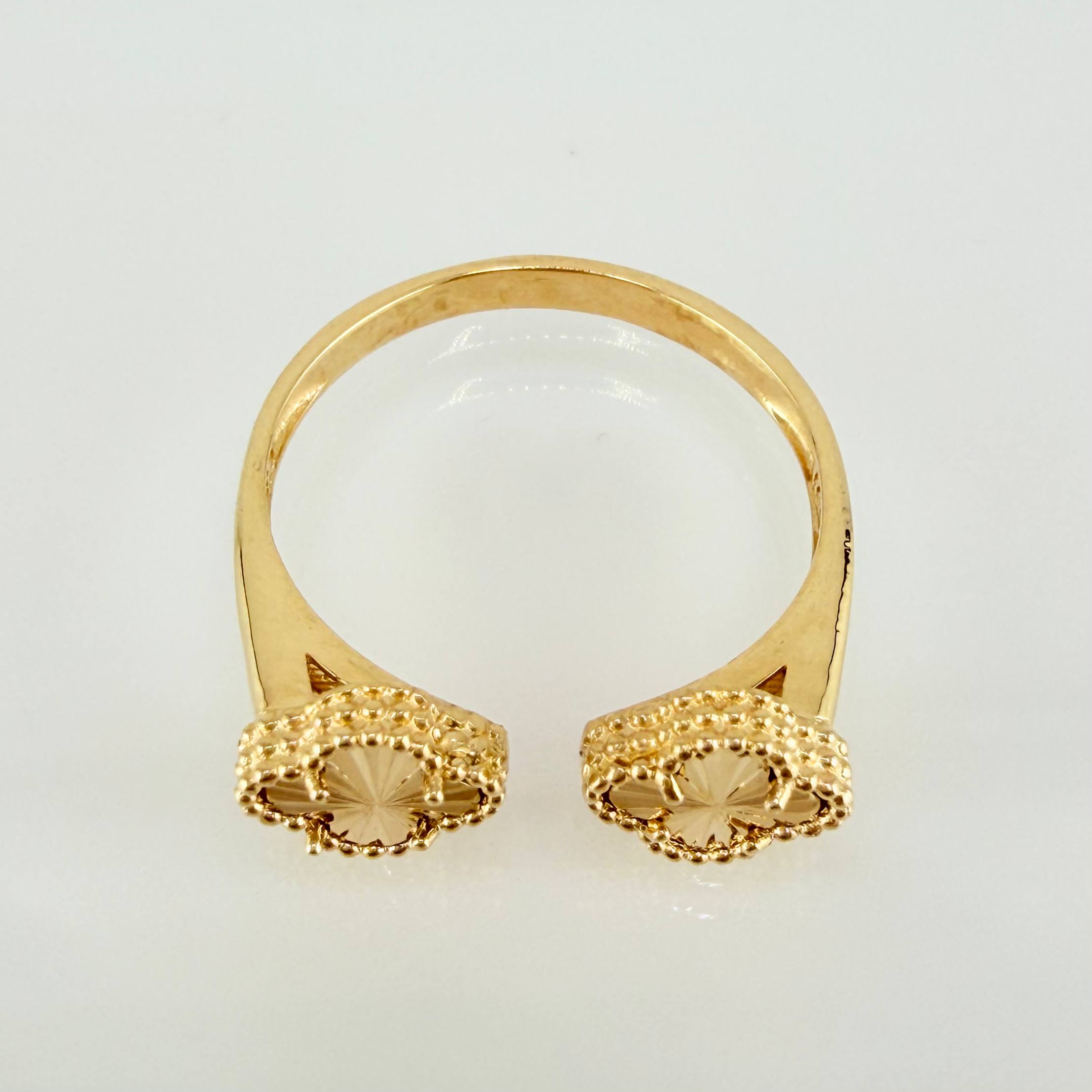 Anillo Doble Trebol Dorado 2.9gr / T7 / Oro Amarillo Nac.Esp. 18K