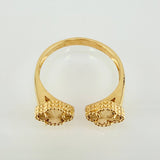 Anillo Doble Trebol Dorado 2.9gr / T7 / Oro Amarillo Nac.Esp. 18K