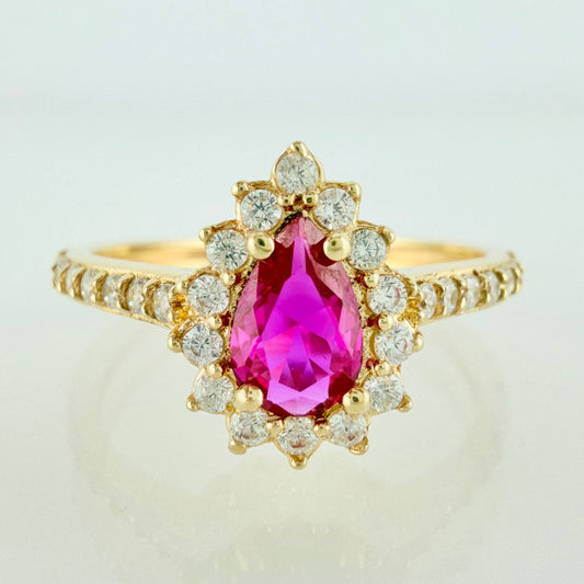 Anillo Halo Gota 2.2gr / T6 / Oro Amarillo 18K