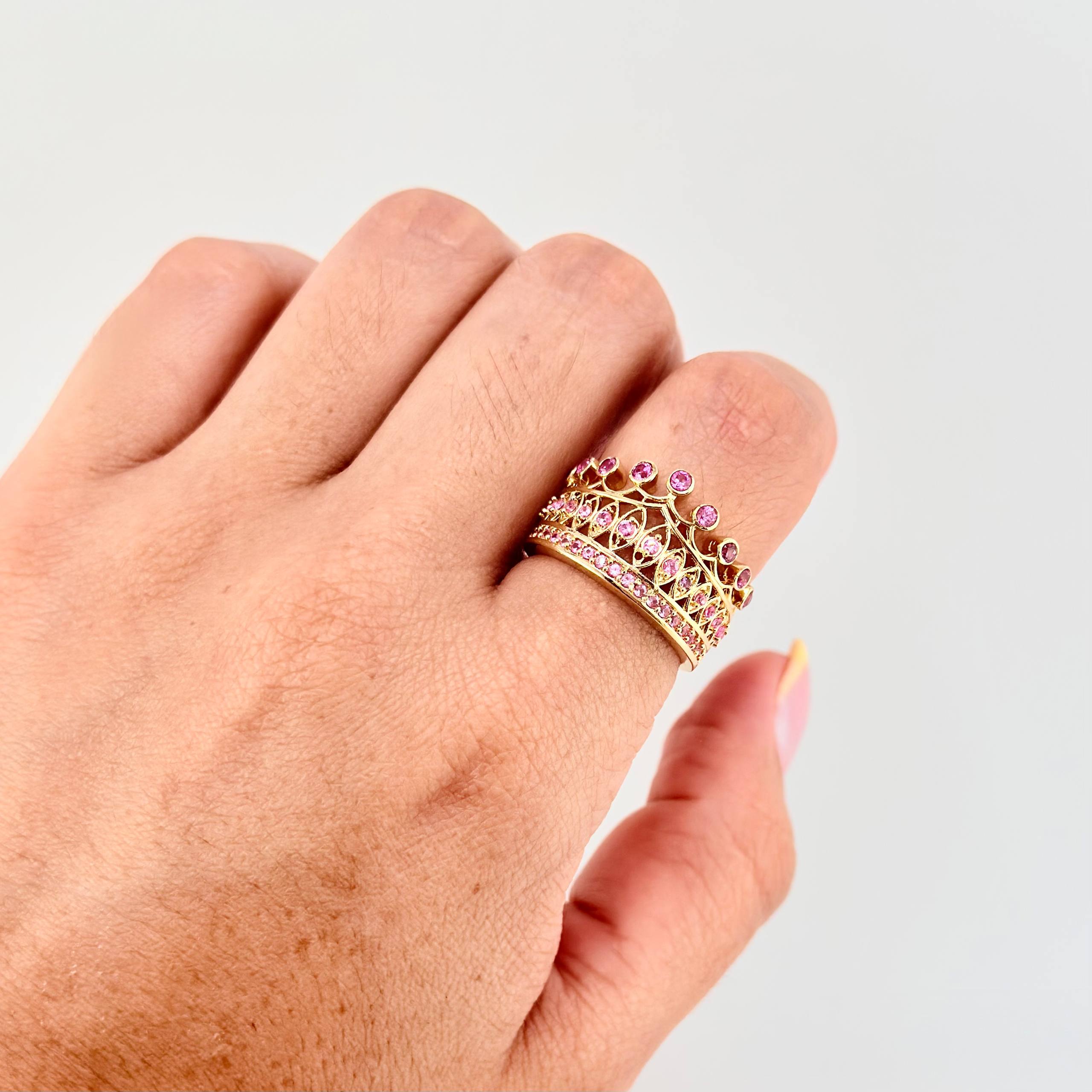 Anillo Corona Realeza 5.55gr / T7 1/4 / Oro Amarillo 18K