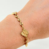 Pulso GC Trebol Intercalado Doble Faz 4.65gr / 17.5cm / 10.3mm Oro Amarillo 18K