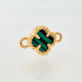 Herraje Trebol Verde 1gr / 1.3cm / Oro Amarillo Nac.Esp. 18K *