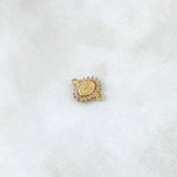 Herraje Virgen Milagrosa 0.5gr / 1cm-1.3cm / Circones Blancos Oro Amarillo 18K *