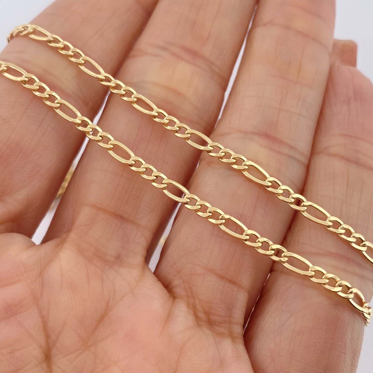 Cadena Figaro 2.35gr / 50.5cm / Oro Amarillo +1 18K $
