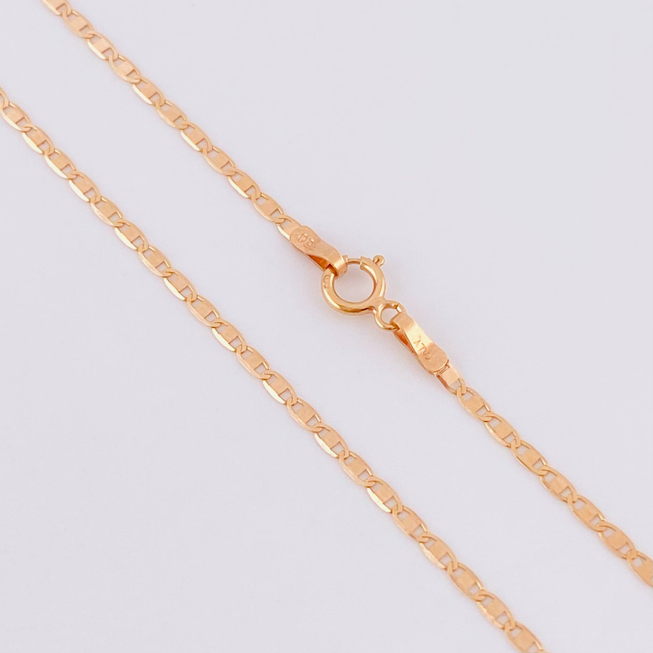 Cadena Escalera Plana 1.3 g / 40 cm / 1.4 mm Oro Rosa 18K