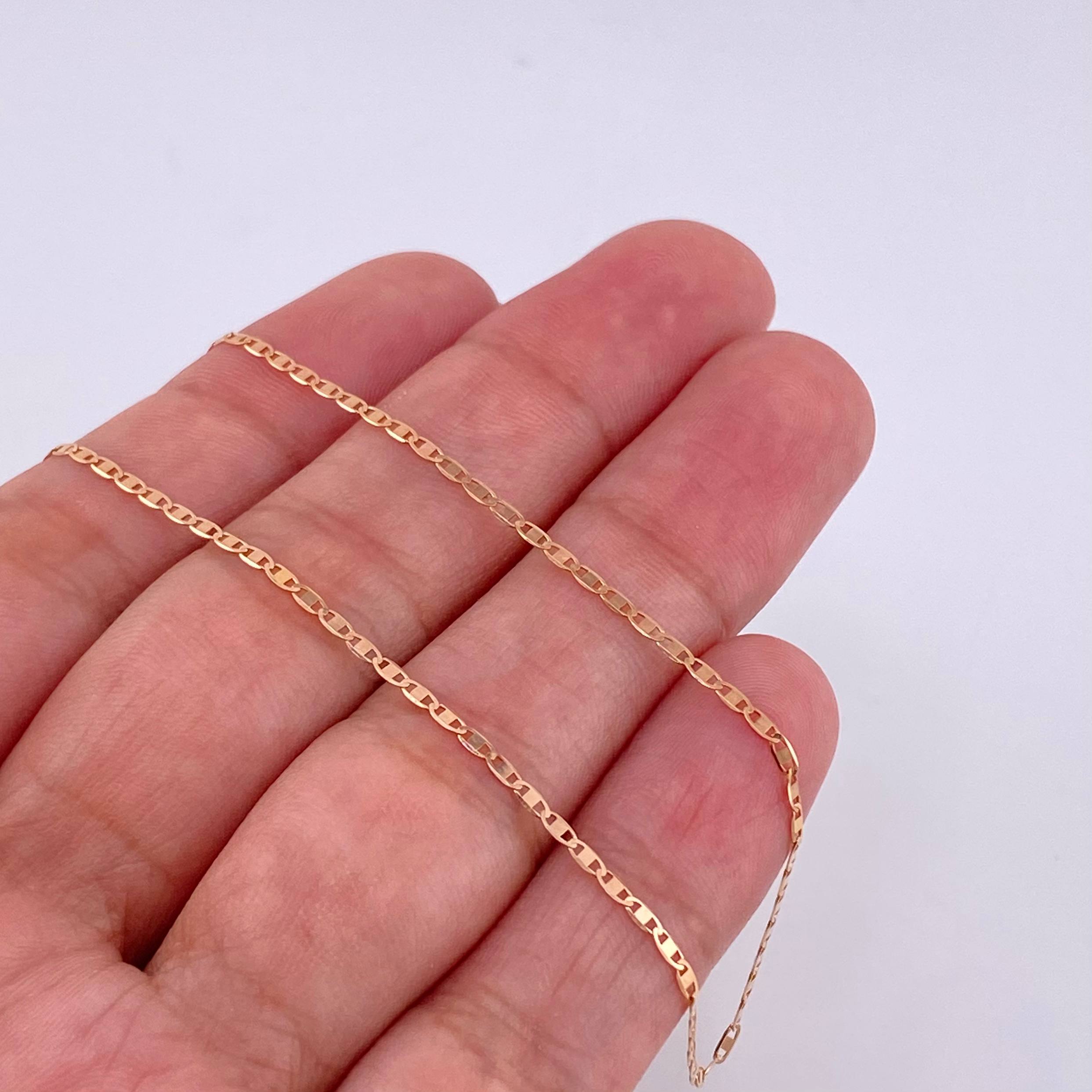 Cadena Escalera Plana 1.3 g / 40.3 cm / 1.3 mm Oro Rosa 18K