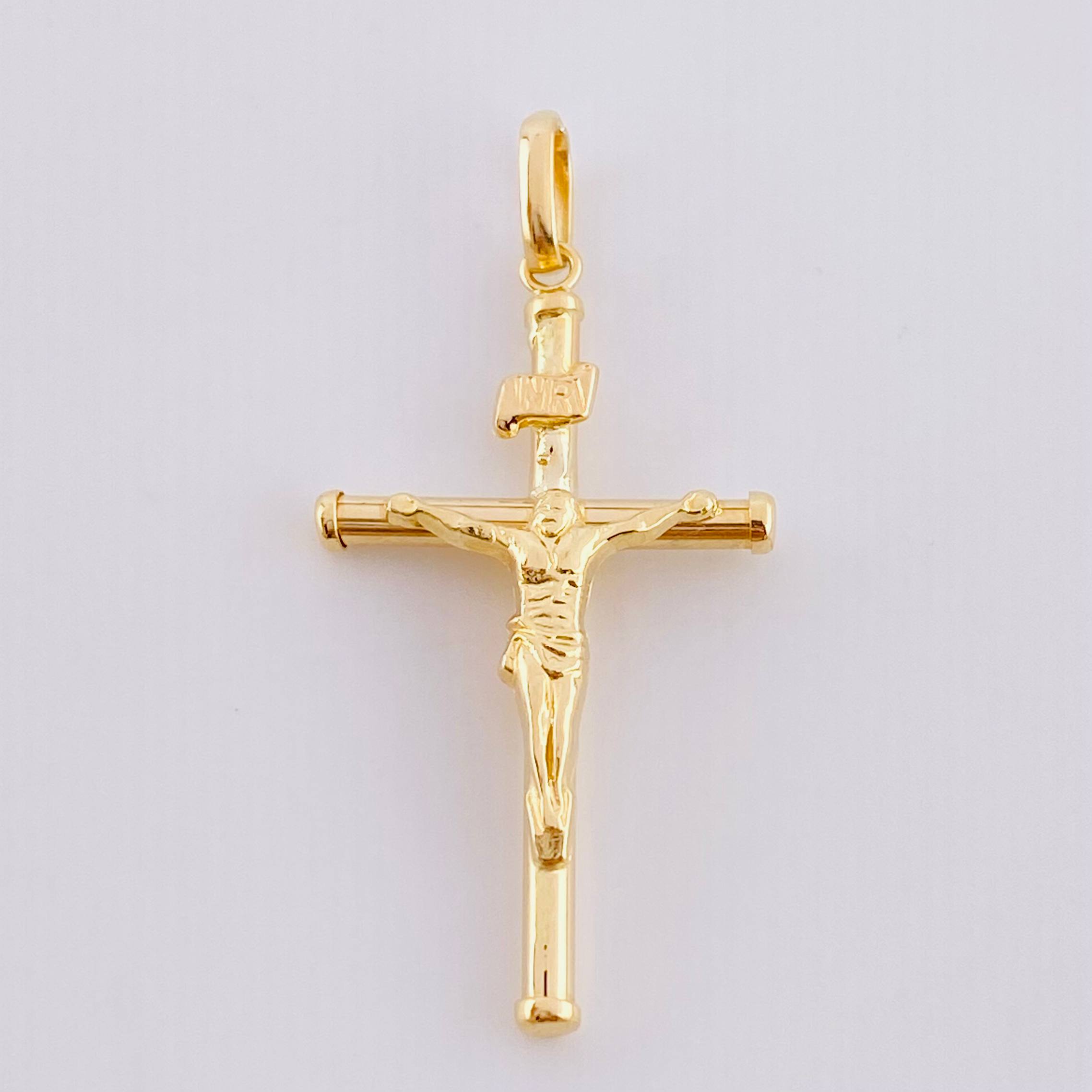 Dije Cruz Lisa 1.2 g / 4 cm Oro Amarillo 18K