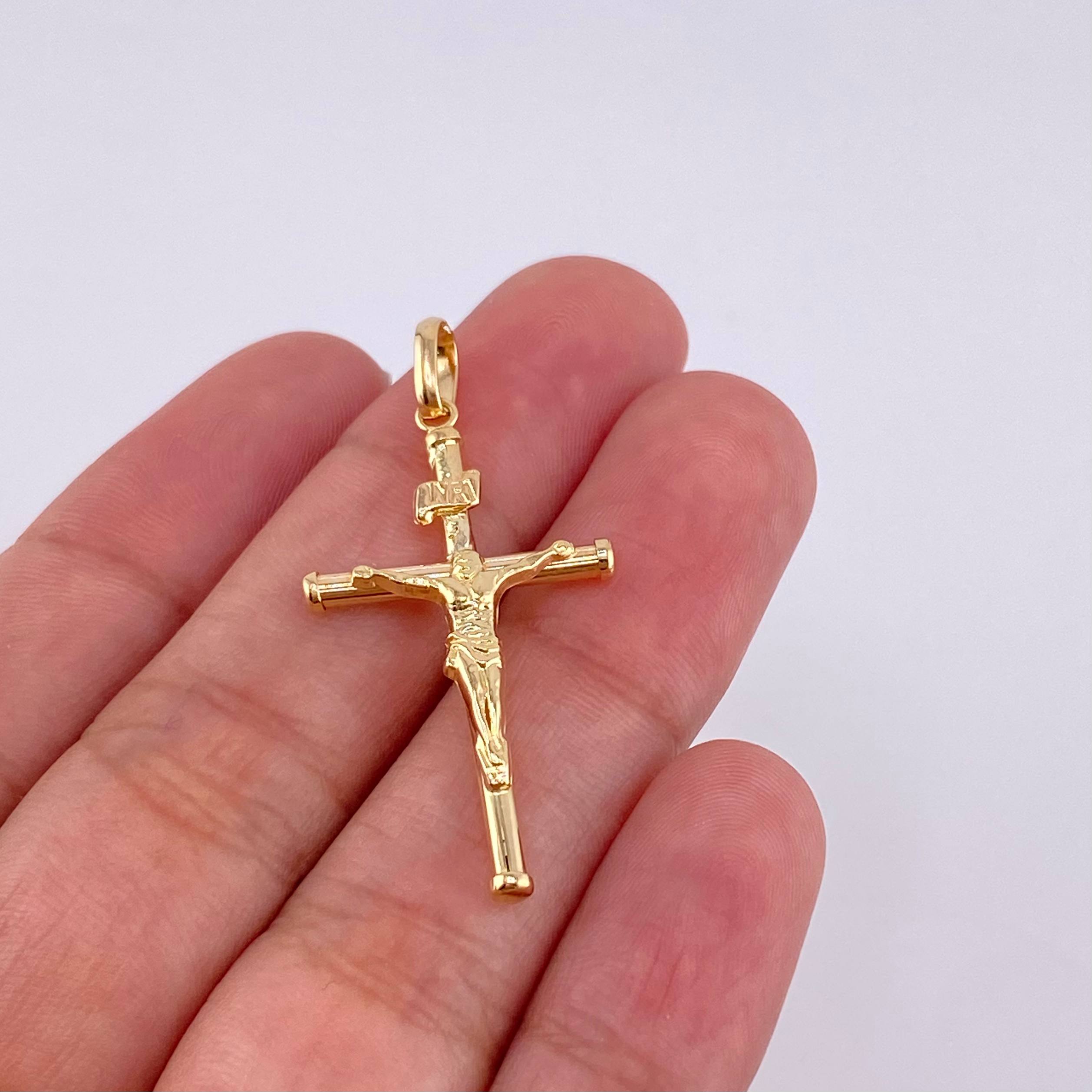 Dije Cruz Lisa 1.2 g / 4 cm Oro Amarillo 18K