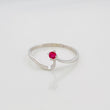 Anillo Ola Rubí 05 Pts 0.65 g / T5 1/4 Plata 925