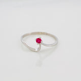 Anillo Ola Rubí 05 Pts 0.65 g / T5 1/4 Plata 925