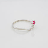 Anillo Ola Rubí 05 Pts 0.65 g / T5 1/4 Plata 925