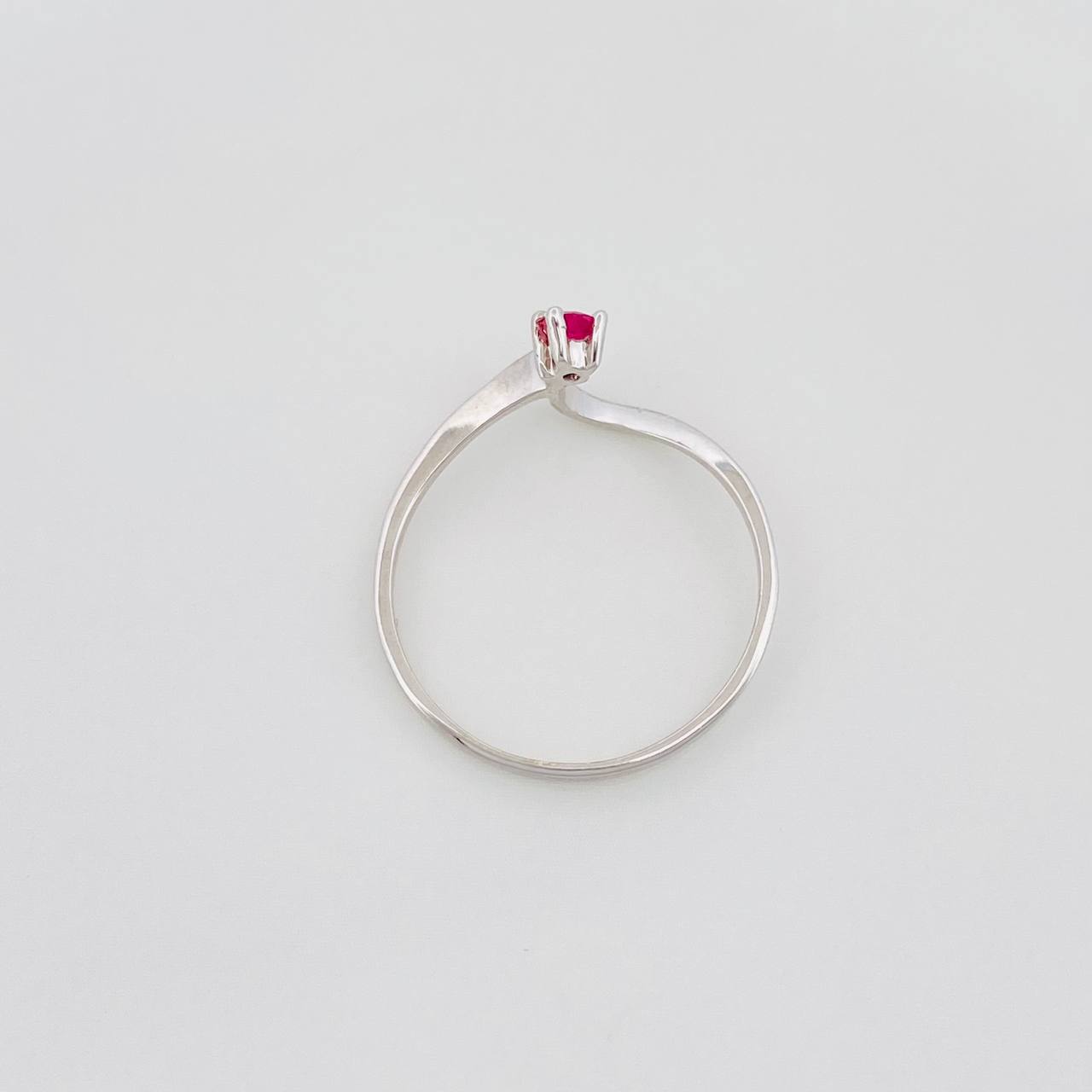Anillo Ola Rubí 05 Pts 0.65 g / T5 1/4 Plata 925