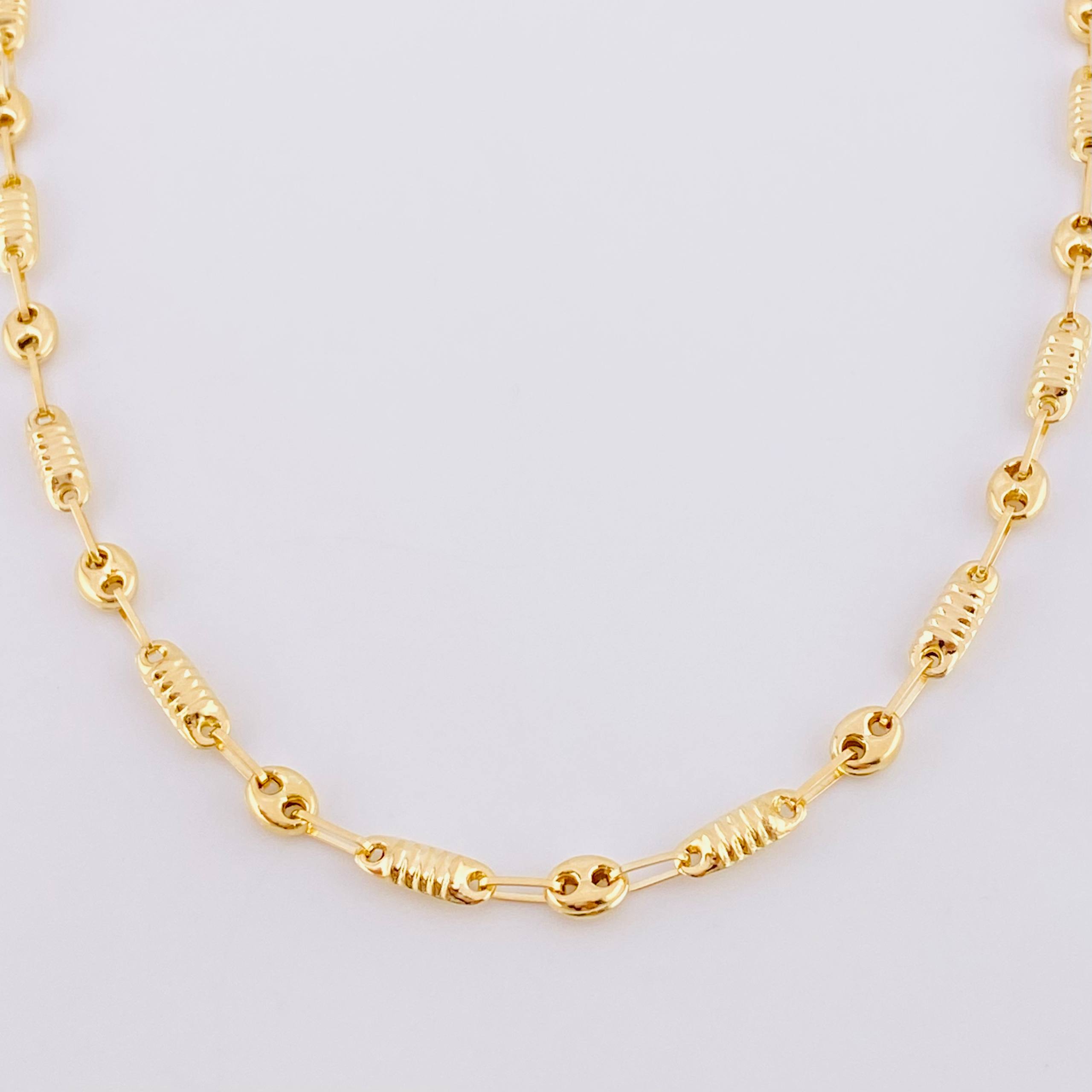 Cadena Rustica Barril Gc 6.1 g / 50.9 cm / 4.1 mm Oro Amarillo 18K