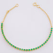 Pulso Tennis Esmeraldas 80Pts 2.65 g / 17.7 cm / 2 mm Oro Amarillo 18K