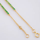 Pulso Tennis Esmeraldas 80Pts 2.65 g / 17.7 cm / 2 mm Oro Amarillo 18K