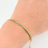 Pulso Tennis Esmeraldas 80Pts 2.65 g / 17.7 cm / 2 mm Oro Amarillo 18K