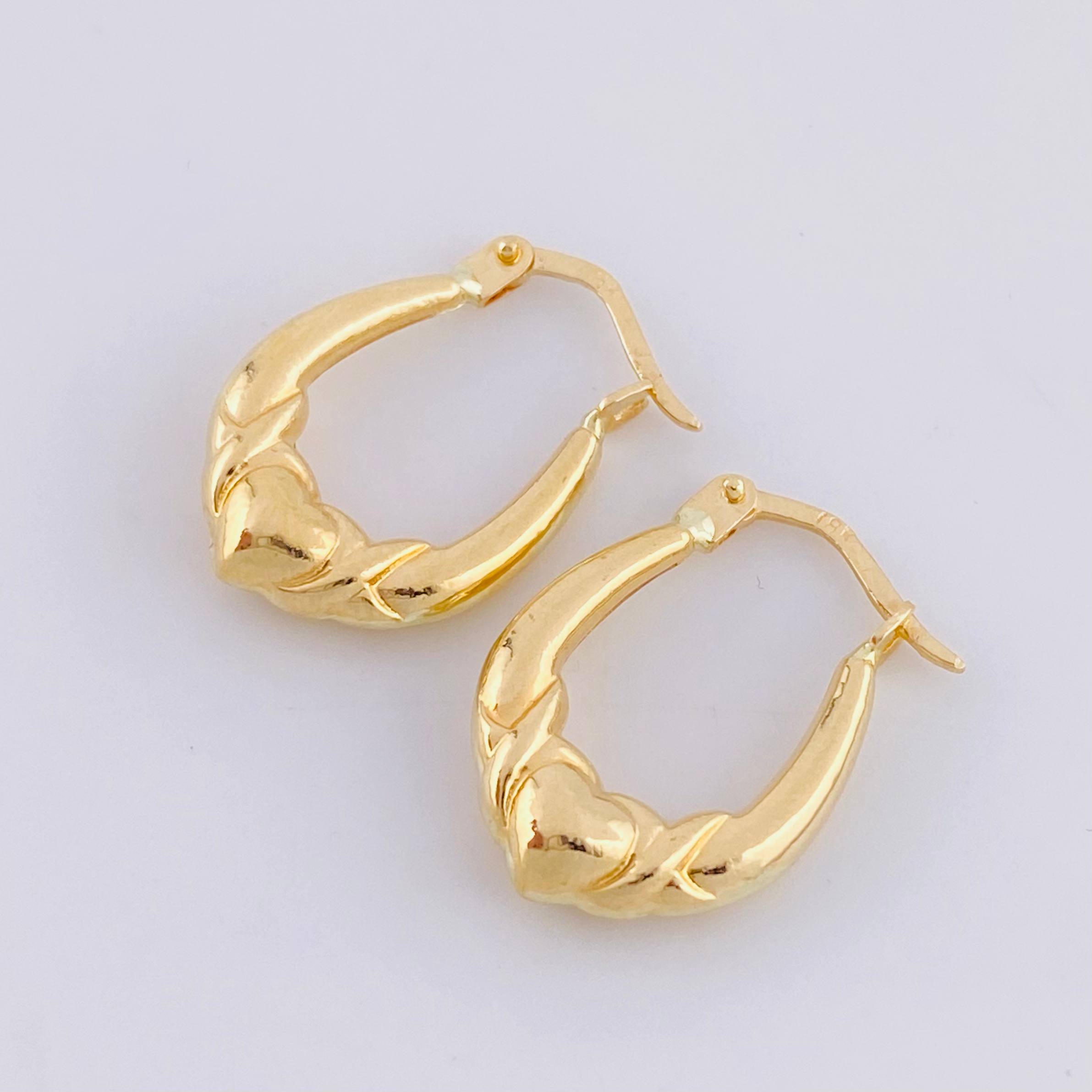 Candongas Bolso Corazon 1.5 g / 2 cm Oro Amarillo 18K