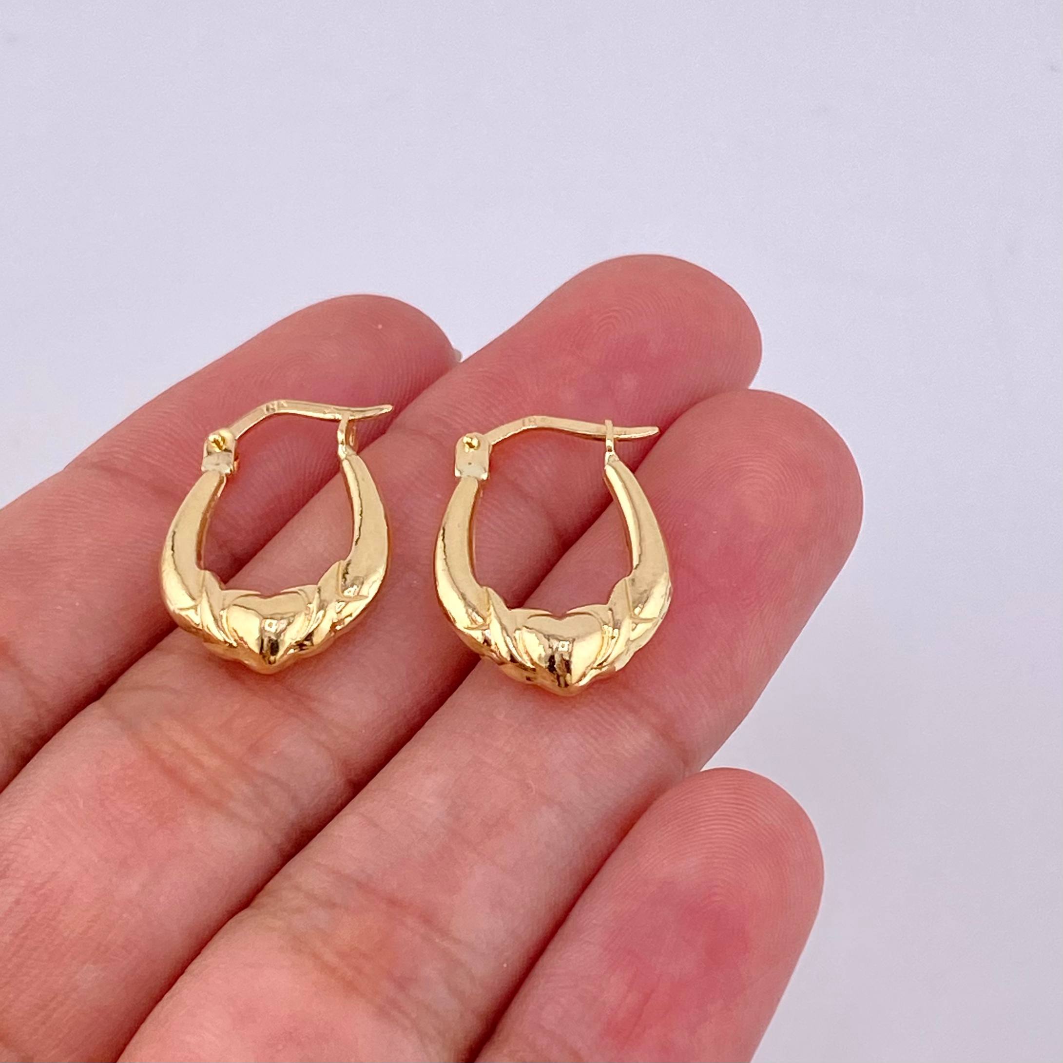 Candongas Bolso Corazon 1.5 g / 2 cm Oro Amarillo 18K