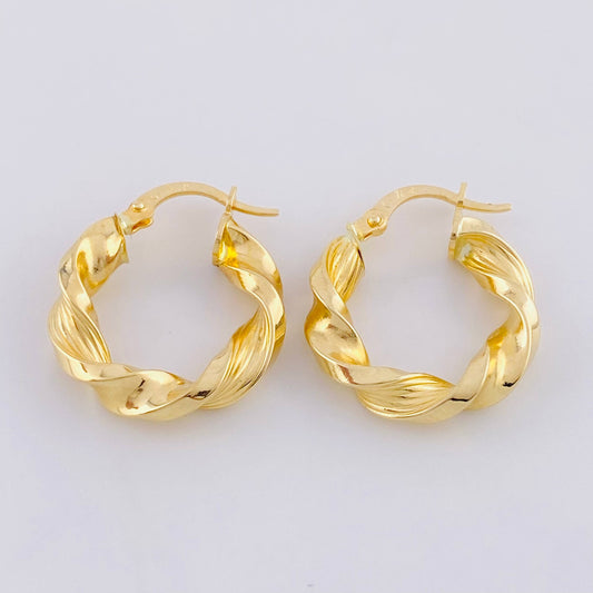 Candongas Milu Rayada 2.95 g / 2.2 cm Oro Amarillo 18K