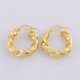 Candongas Milu Rayada 2.95 g / 2.2 cm Oro Amarillo 18K