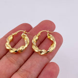 Candongas Milu Rayada 2.95 g / 2.2 cm Oro Amarillo 18K