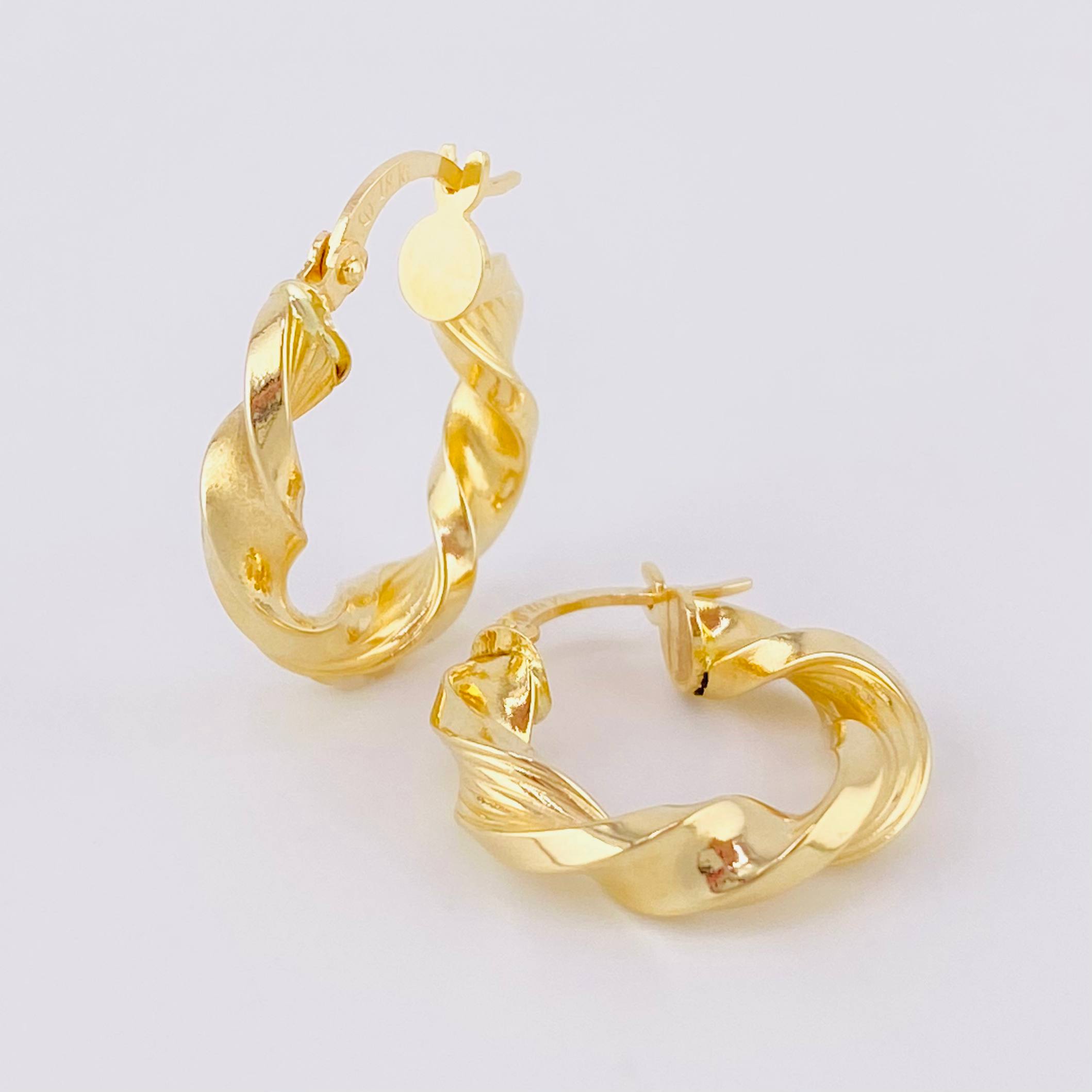 Candongas Milu Rayada 2.95 g / 2.2 cm Oro Amarillo 18K