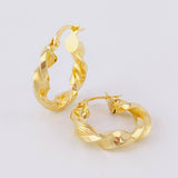 Candongas Milu Rayada 2.95 g / 2.2 cm Oro Amarillo 18K