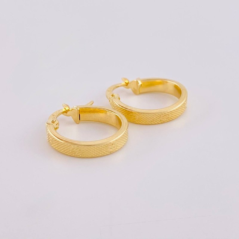 Candongas Maura Texturizado 1.5 g / 1.6 cm Oro Amarillo 18K