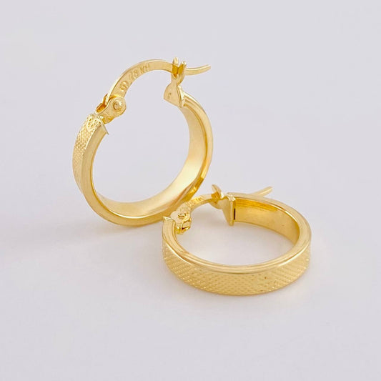Candongas Maura Texturizado 1.5 g / 1.6 cm Oro Amarillo 18K