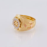 Anillo Timón Movil 7.25 g / T9 Tres Oros 18K