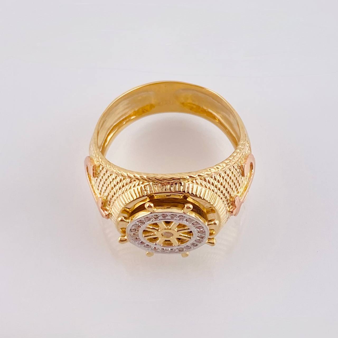 Anillo Timón Movil 7.25 g / T9 Tres Oros 18K