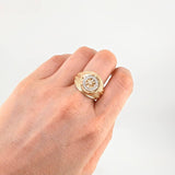 Anillo Timón Movil 7.25 g / T9 Tres Oros 18K