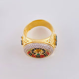 Anillo Ruleta Casino Movil 14 g / T10 1/2 Dos Oros Amarillo Blanco 18K