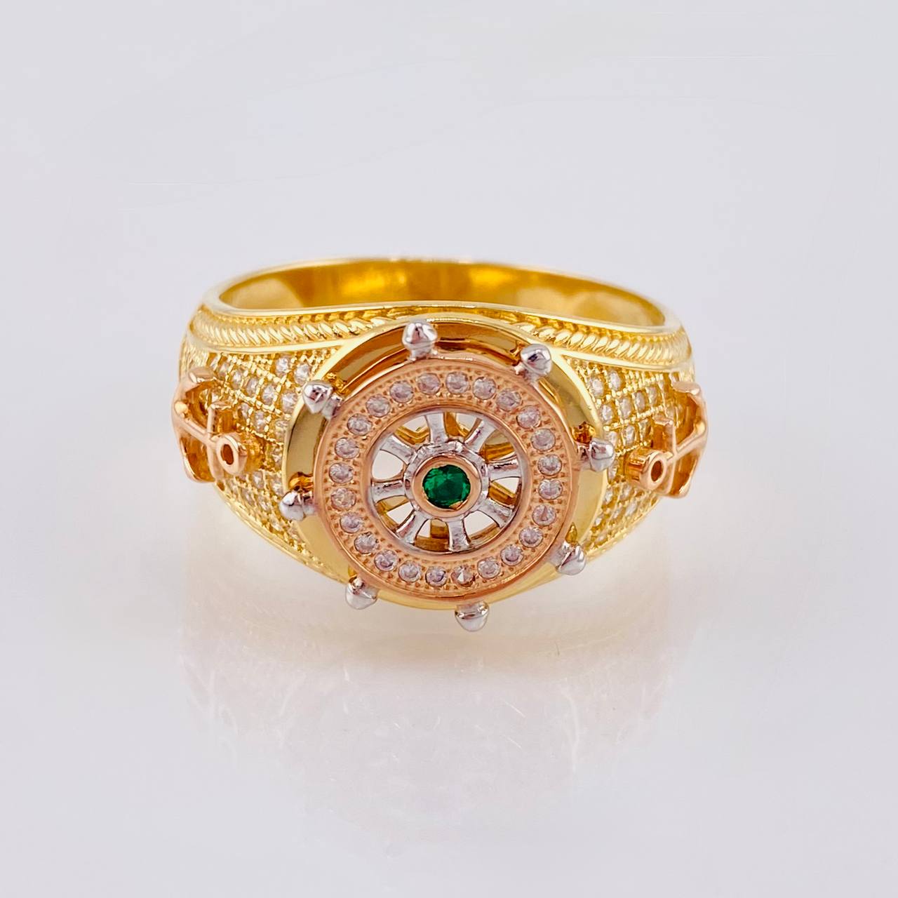 Anillo Timón Móvil 9.7 g / T11 1/4 Tres Oros 18K