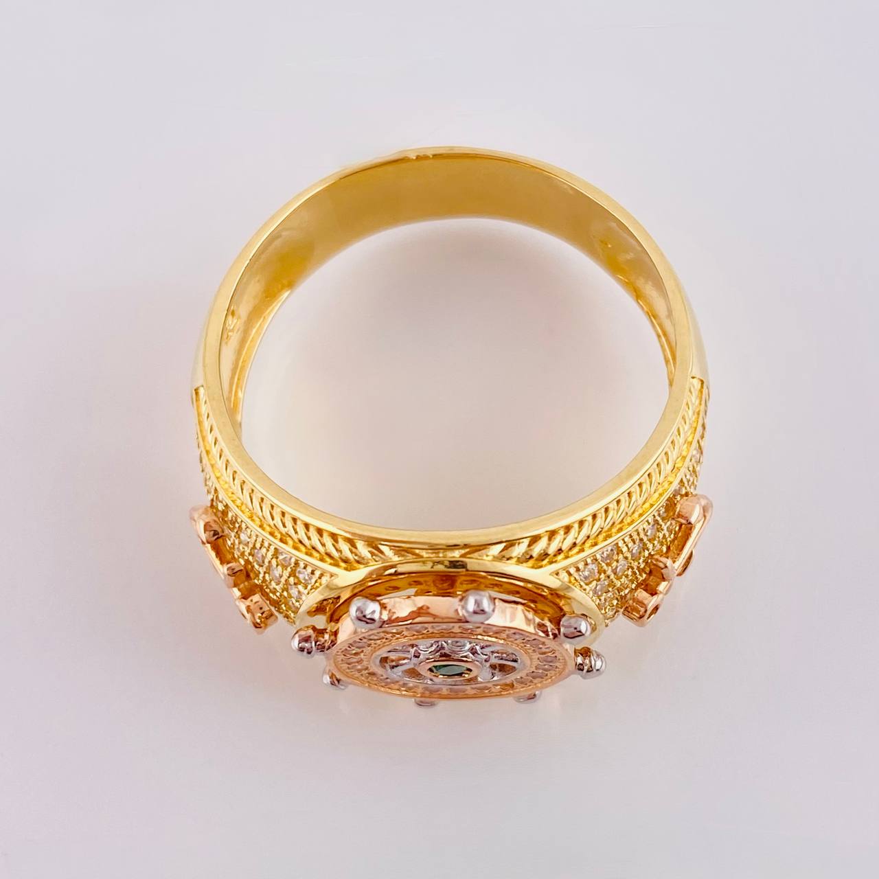 Anillo Timón Móvil 9.7 g / T11 1/4 Tres Oros 18K