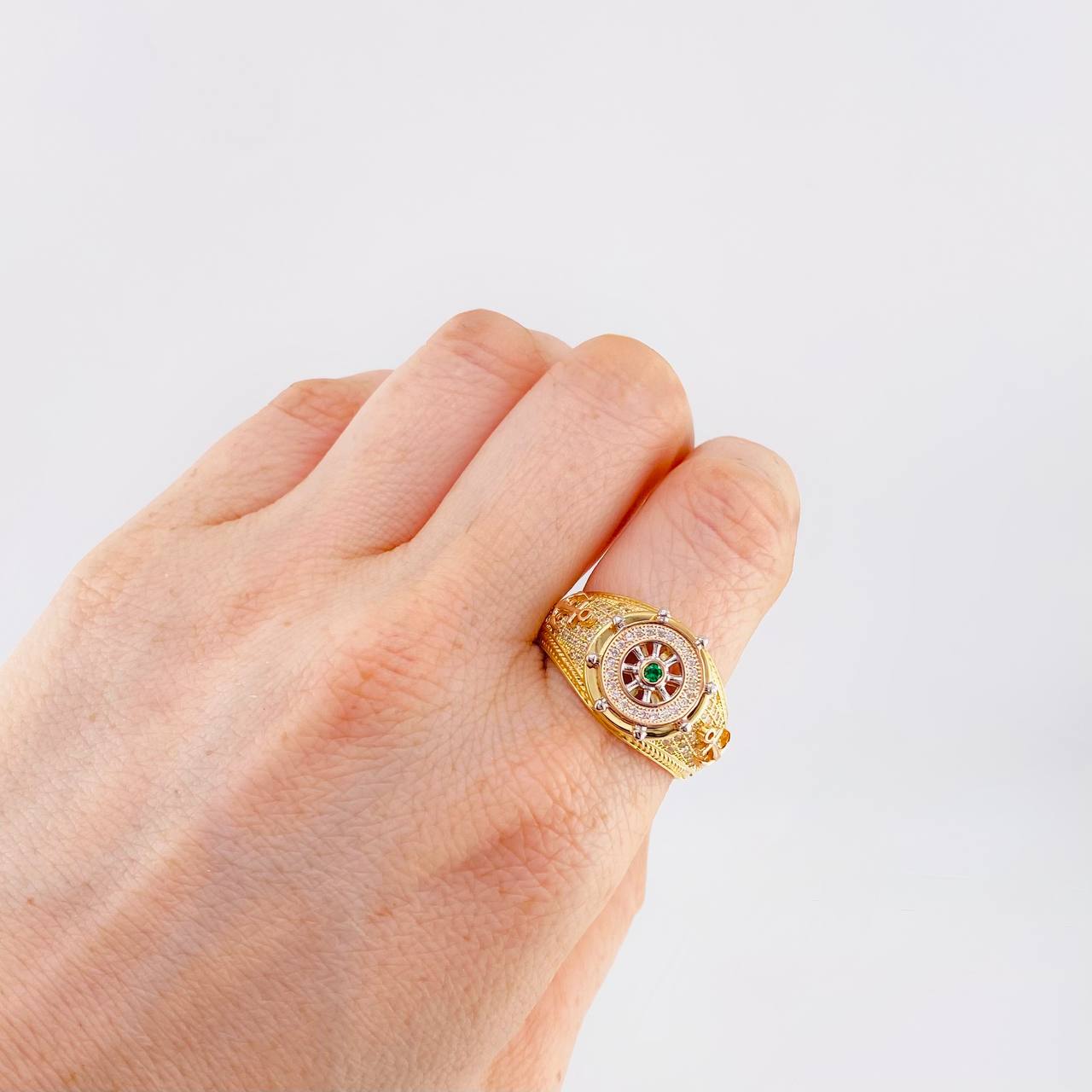 Anillo Timón Móvil 9.7 g / T11 1/4 Tres Oros 18K