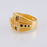 Anillo Cruz Cristo Punteado 12.05 g / T10 3/4 Oro Amarillo 18K