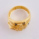 Anillo Cruz Cristo Punteado 12.05 g / T10 3/4 Oro Amarillo 18K