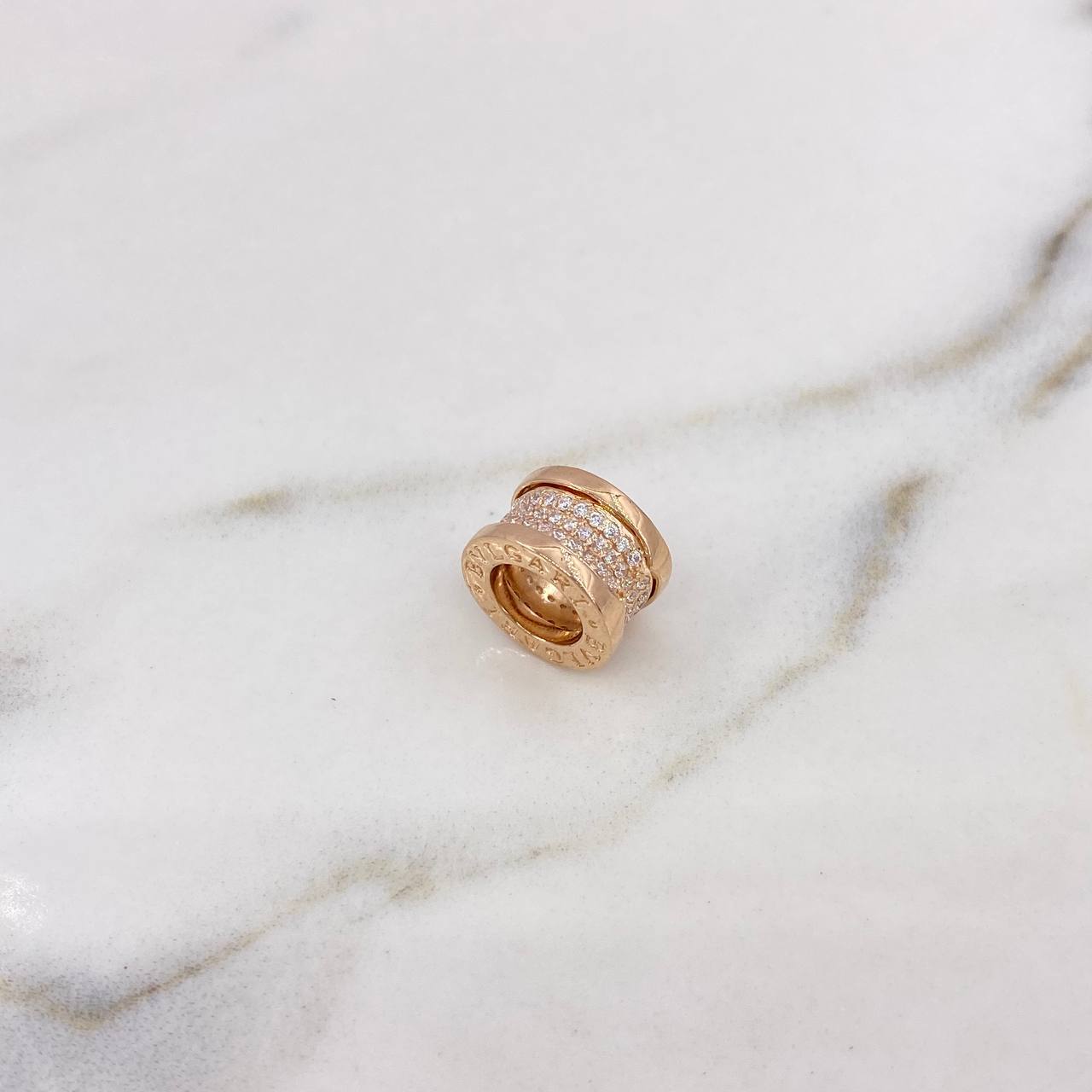 Herraje BV 4.15gr / 1.2mm Circones Blancos Oro Rosa 18K #