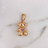 Dije Oso Corazon 7.35gr / 2.7cm / Circones Lilas Negros Oro Rosa 18K &