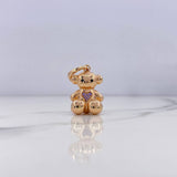 Dije Oso Corazon 7.35gr / 2.7cm / Circones Lilas Negros Oro Rosa 18K &