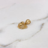 Dije Rostro Oso 3.2gr / 2.1cm / Circones Blancos-Negros-Cafes Oro Amarillo 18K $