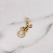 Dije Guitarra Abstracta 1.25gr / 2.3cm / Circones Negros Oro Amarillo 18K $