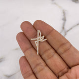 Dije Cruz Fe 1.9gr / 2.7cm / Circones Blancos Oro Amarillo 18K &